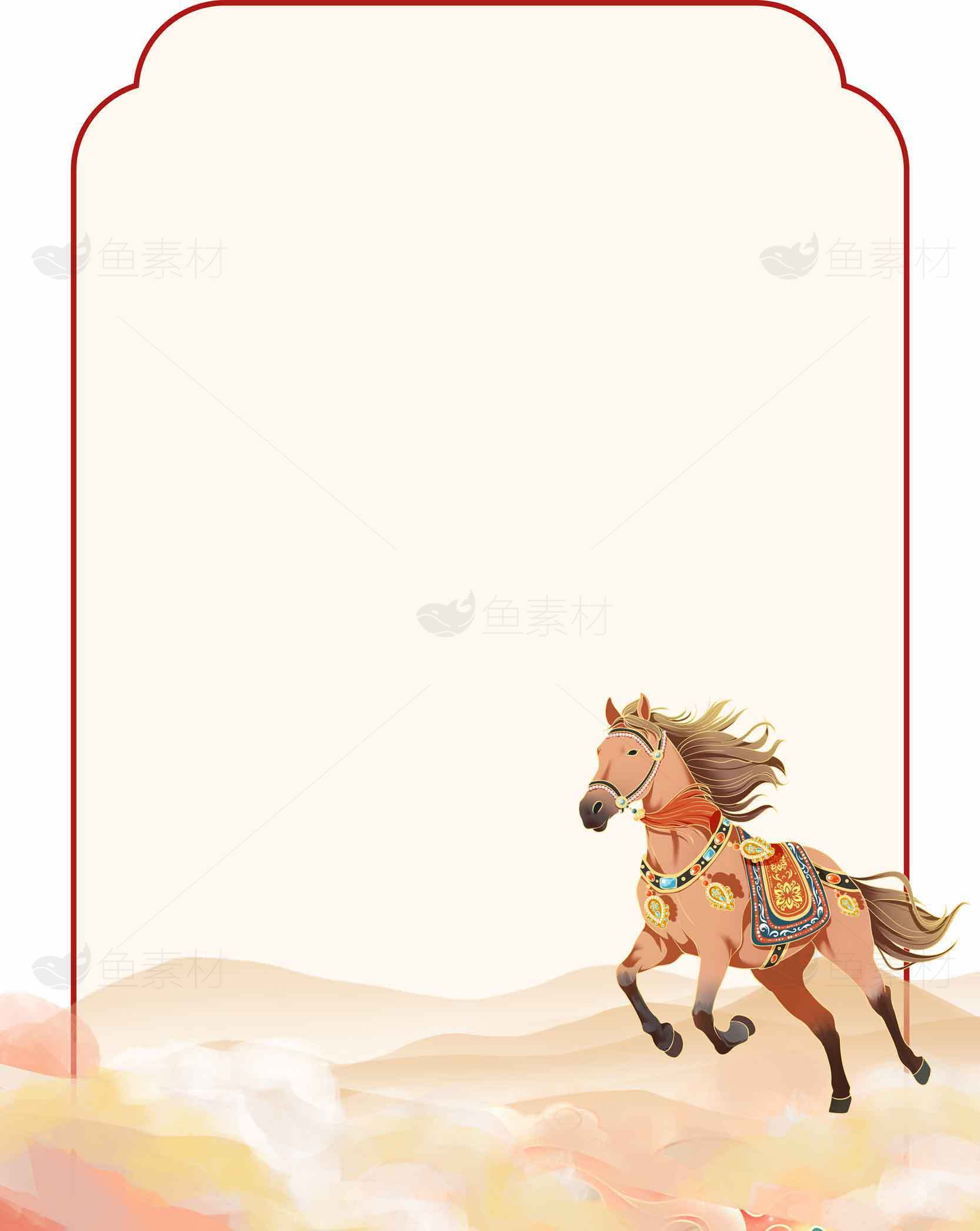 复古风格马主题背景图片素材