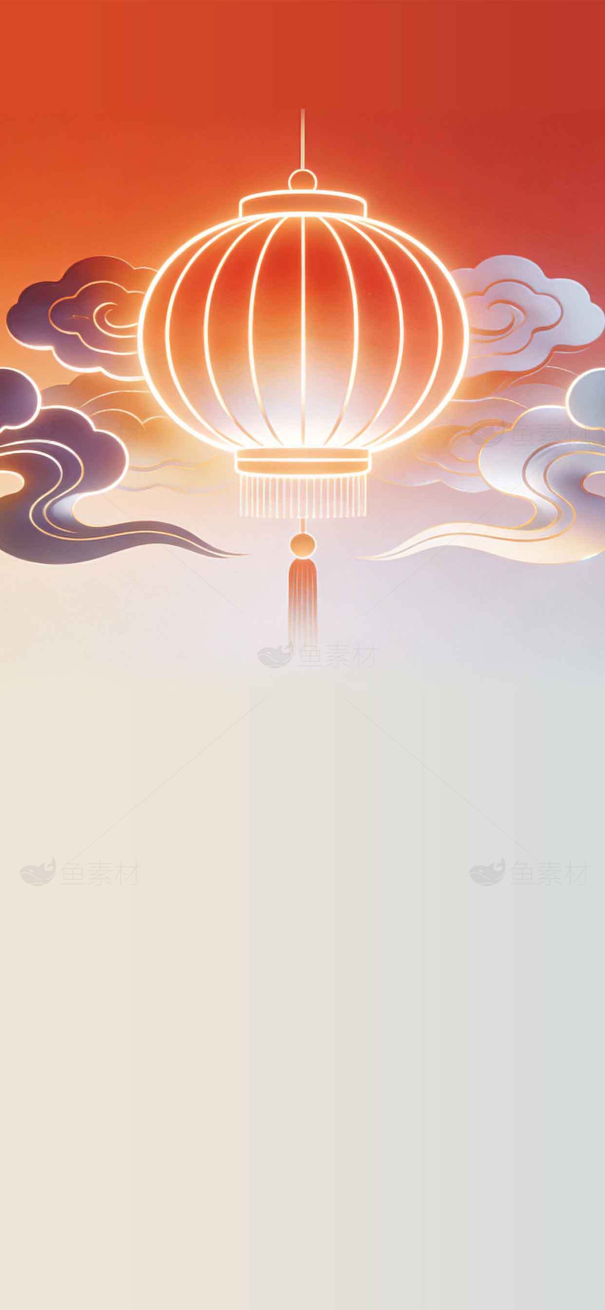 中国传统灯笼插画背景图片素材