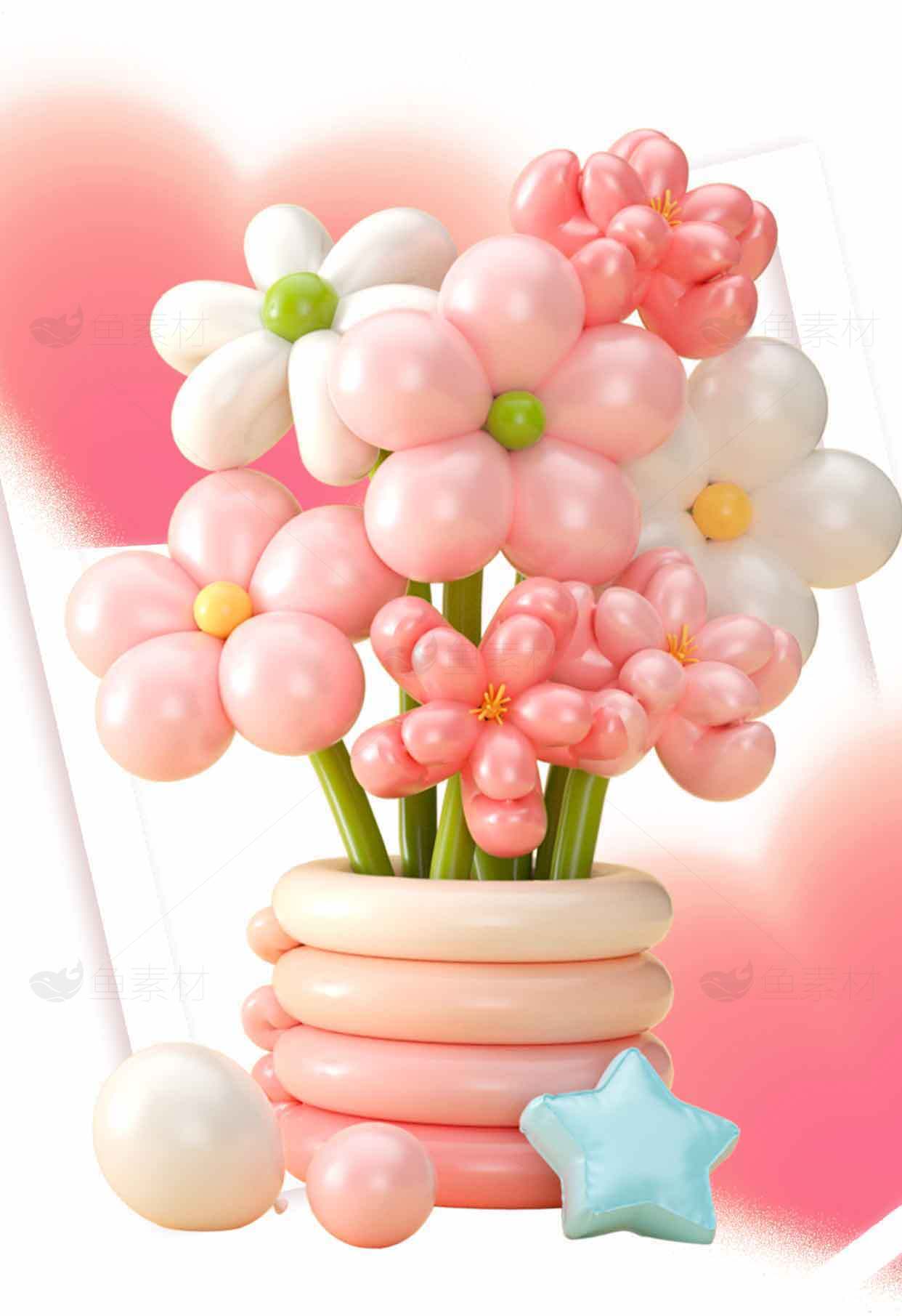 气球花束装饰创意设计素材