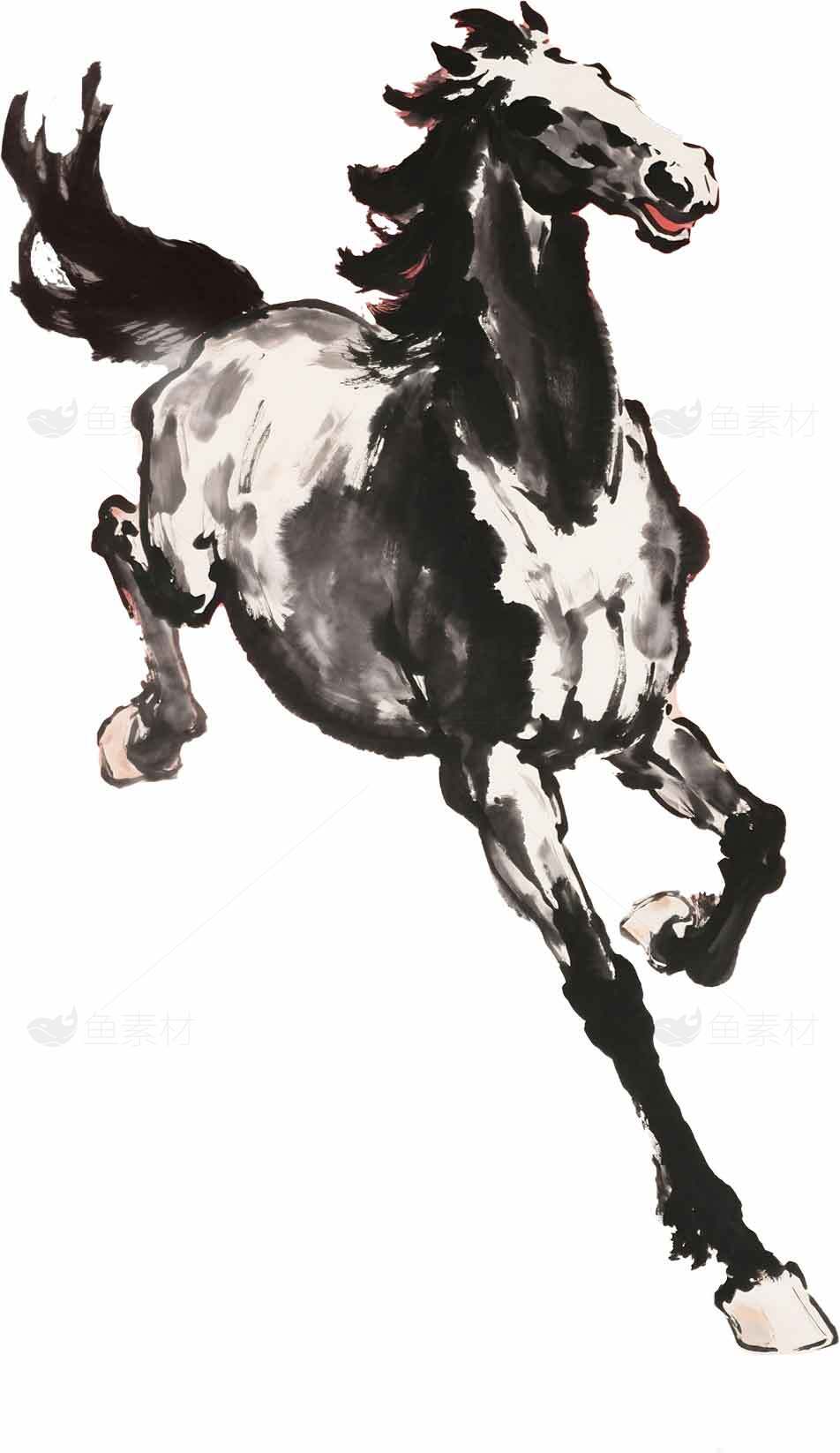奔跑的水墨骏马艺术画素材