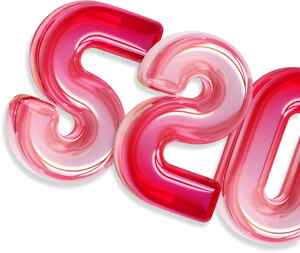 520粉色立体字体设计图片