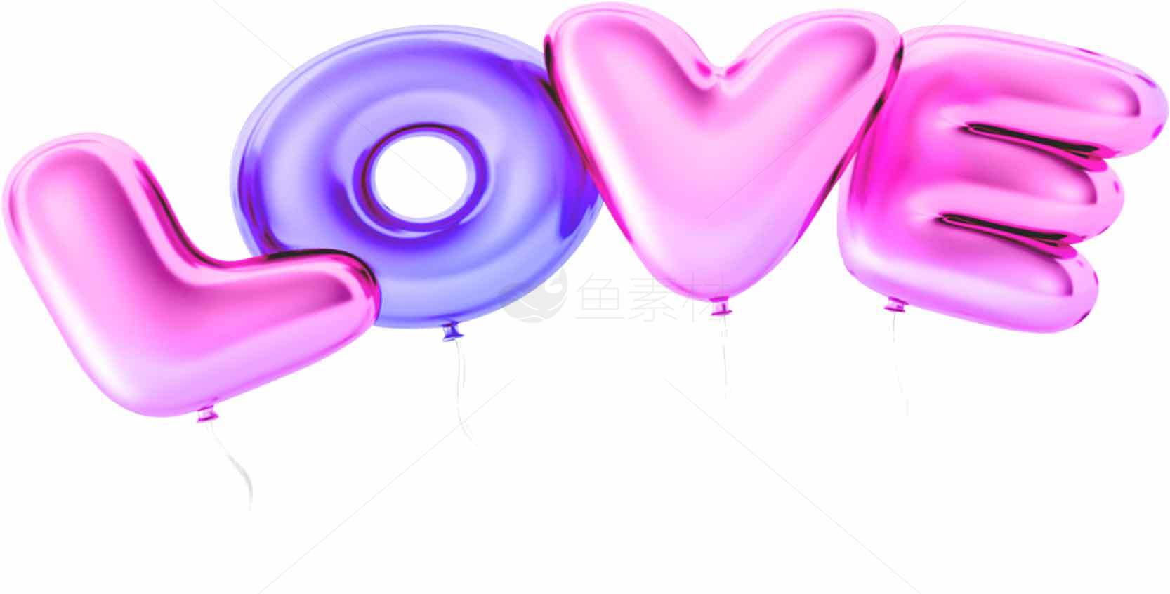浪漫气球装饰：LOVE字母气球图片素材