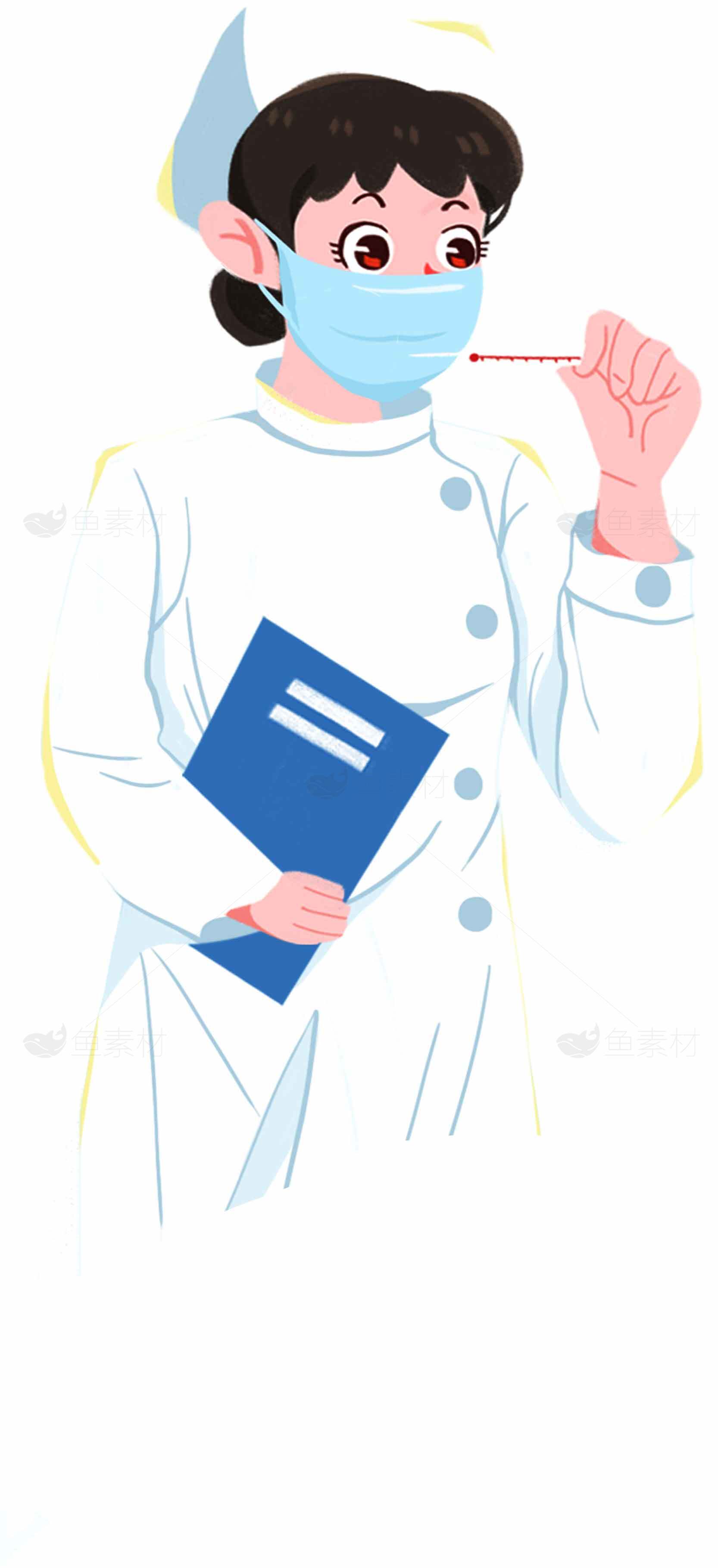 护士插画：健康护理与医疗主题设计素材