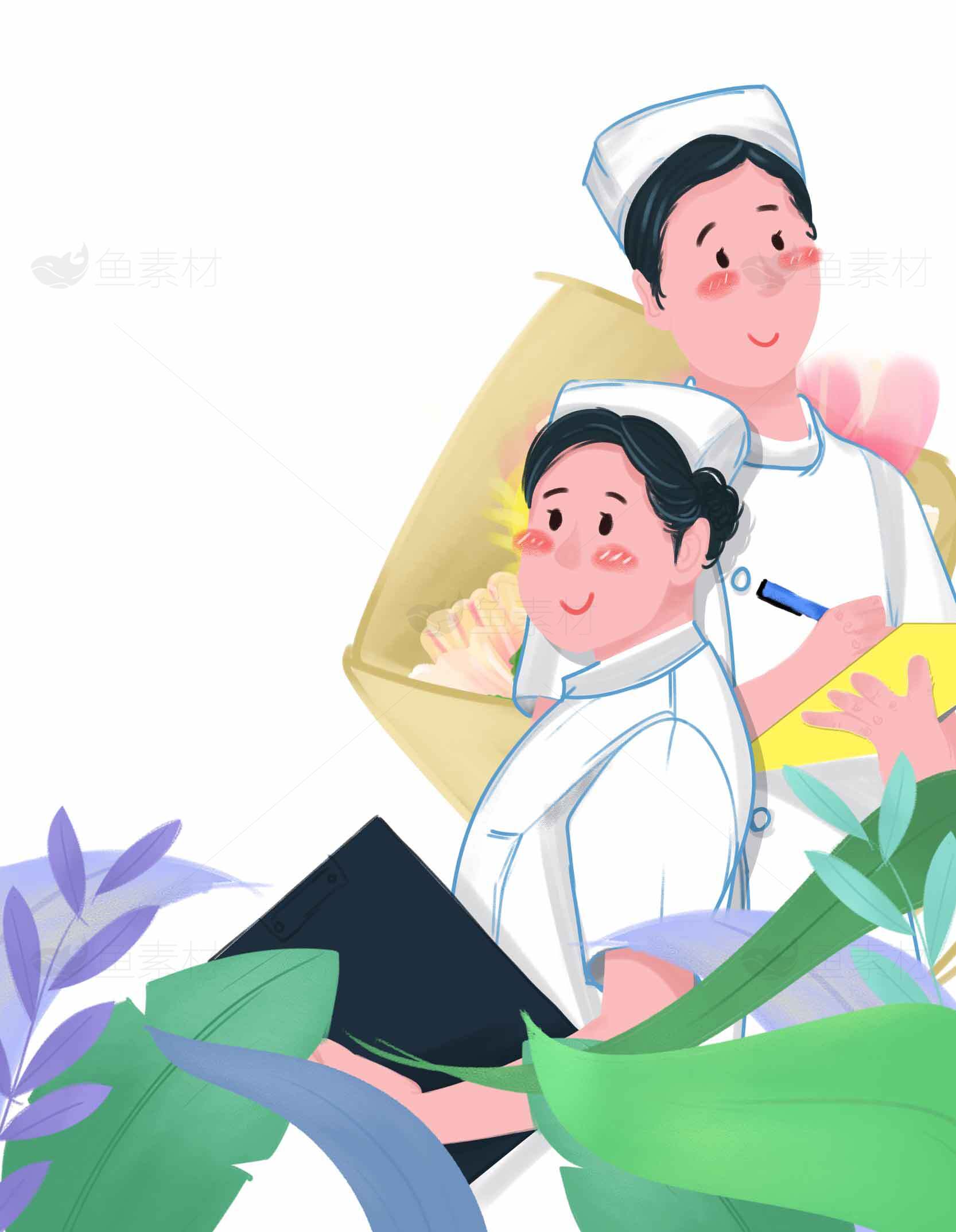 护士团队医疗插画设计素材