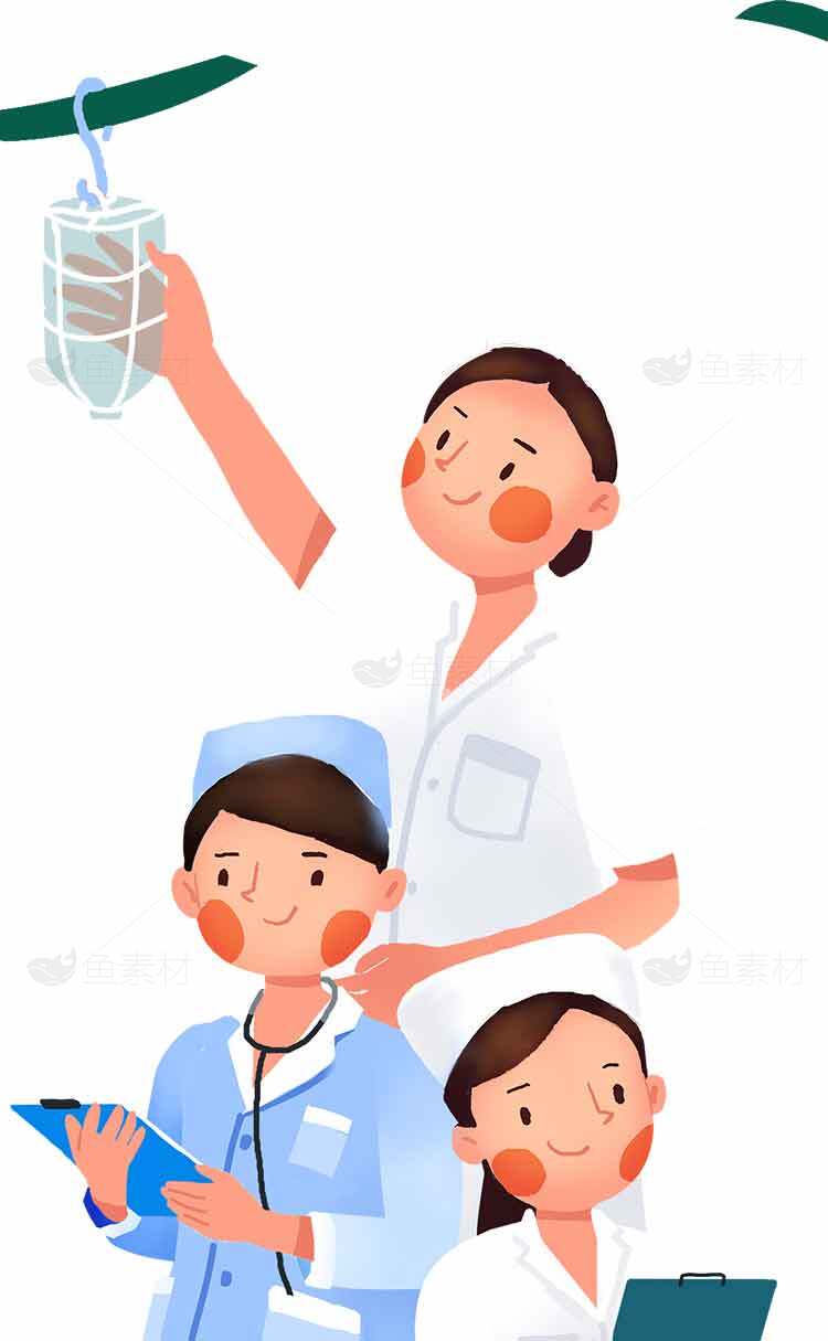 医护人员插吊瓶插画图片素材