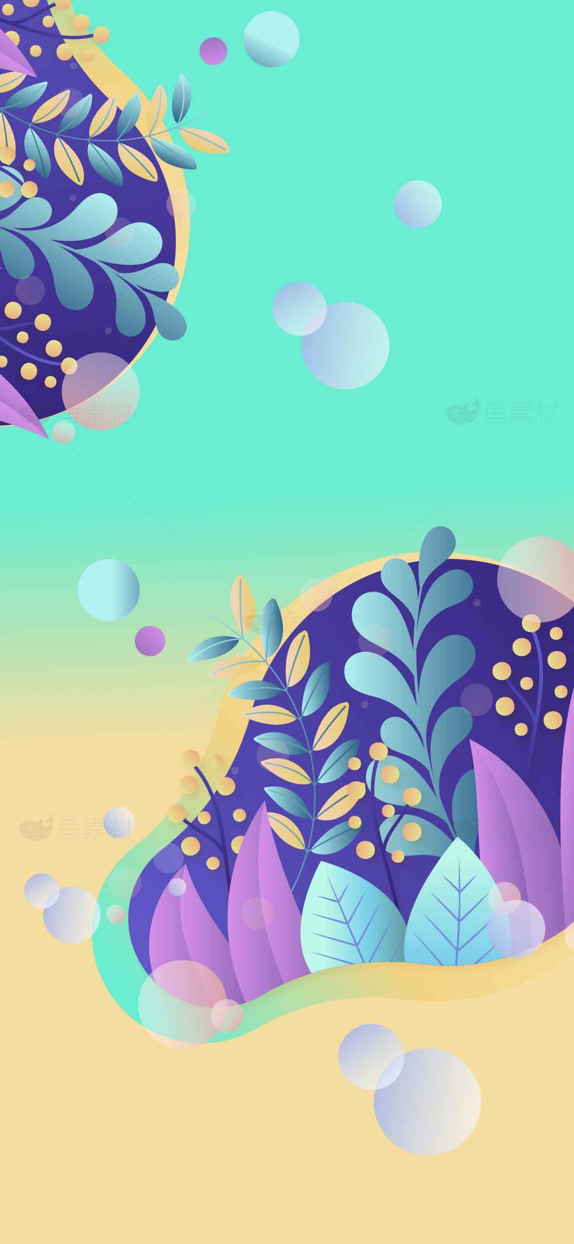 清新自然风格插画背景图片素材