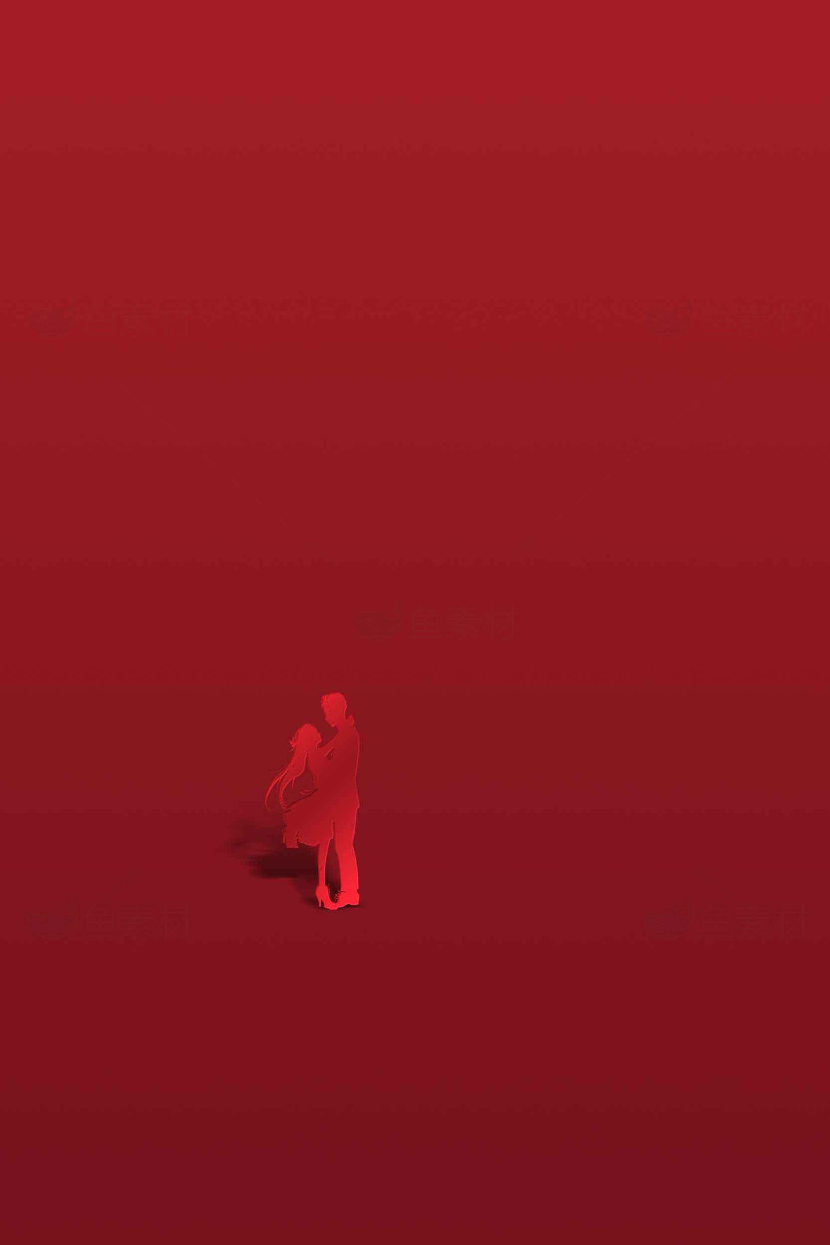 红色背景中的抽象人物艺术素材