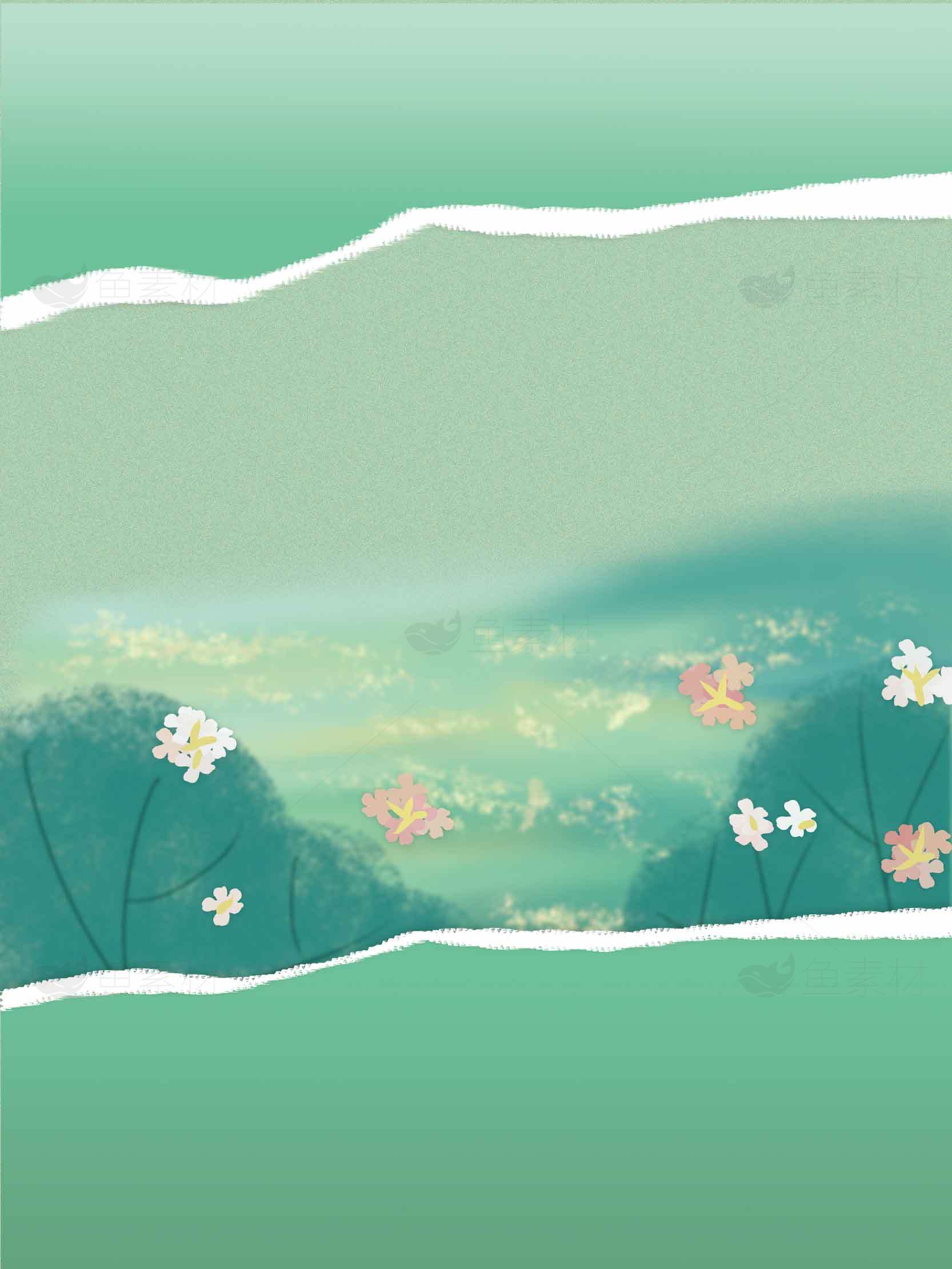 清新自然风格绿色背景插画素材