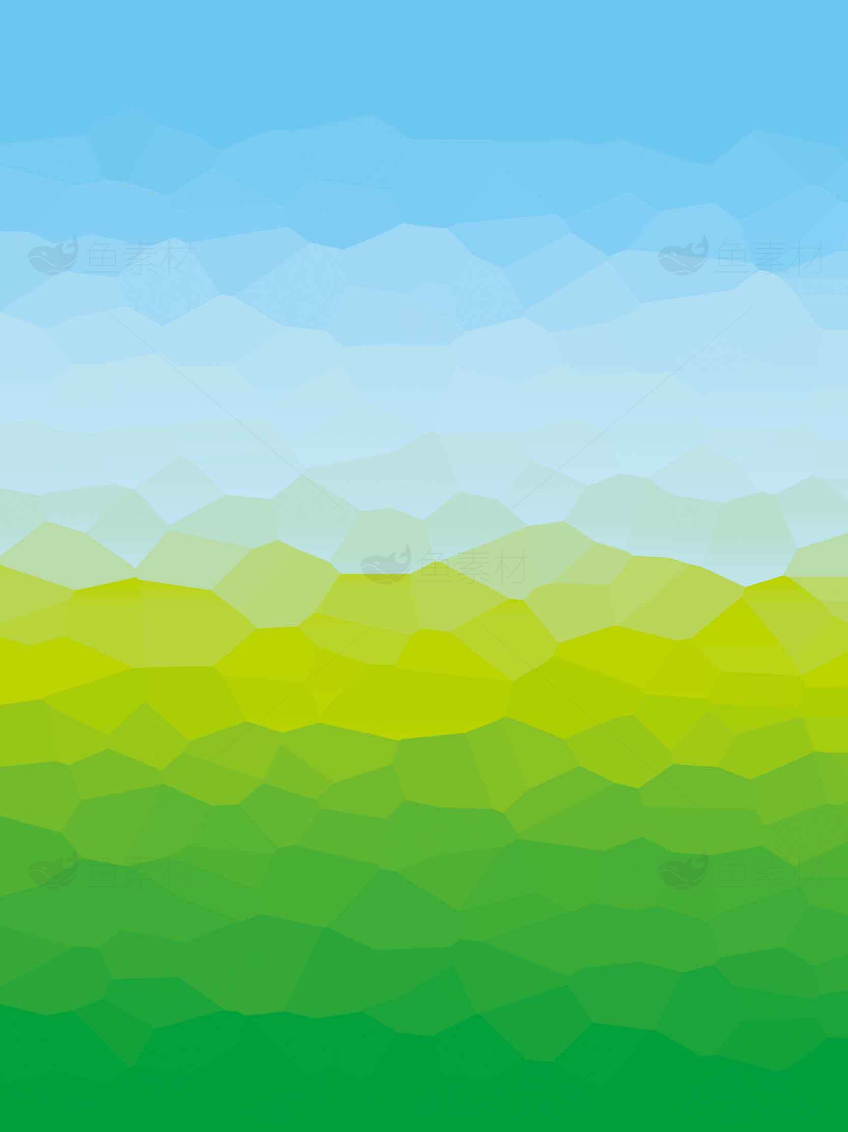 清新渐变背景图片：蓝天与绿色草地的完美融合素材