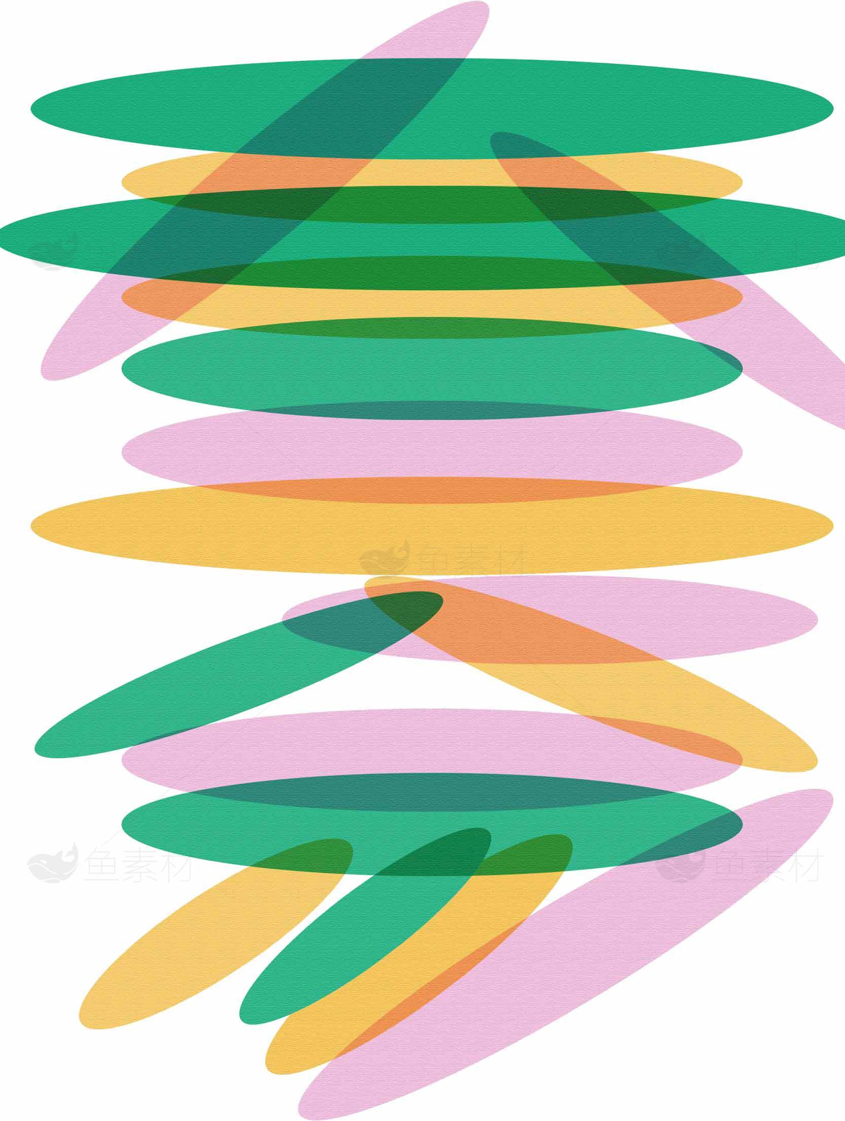 春分色彩叠加设计灵感：抽象艺术与自然和谐素材