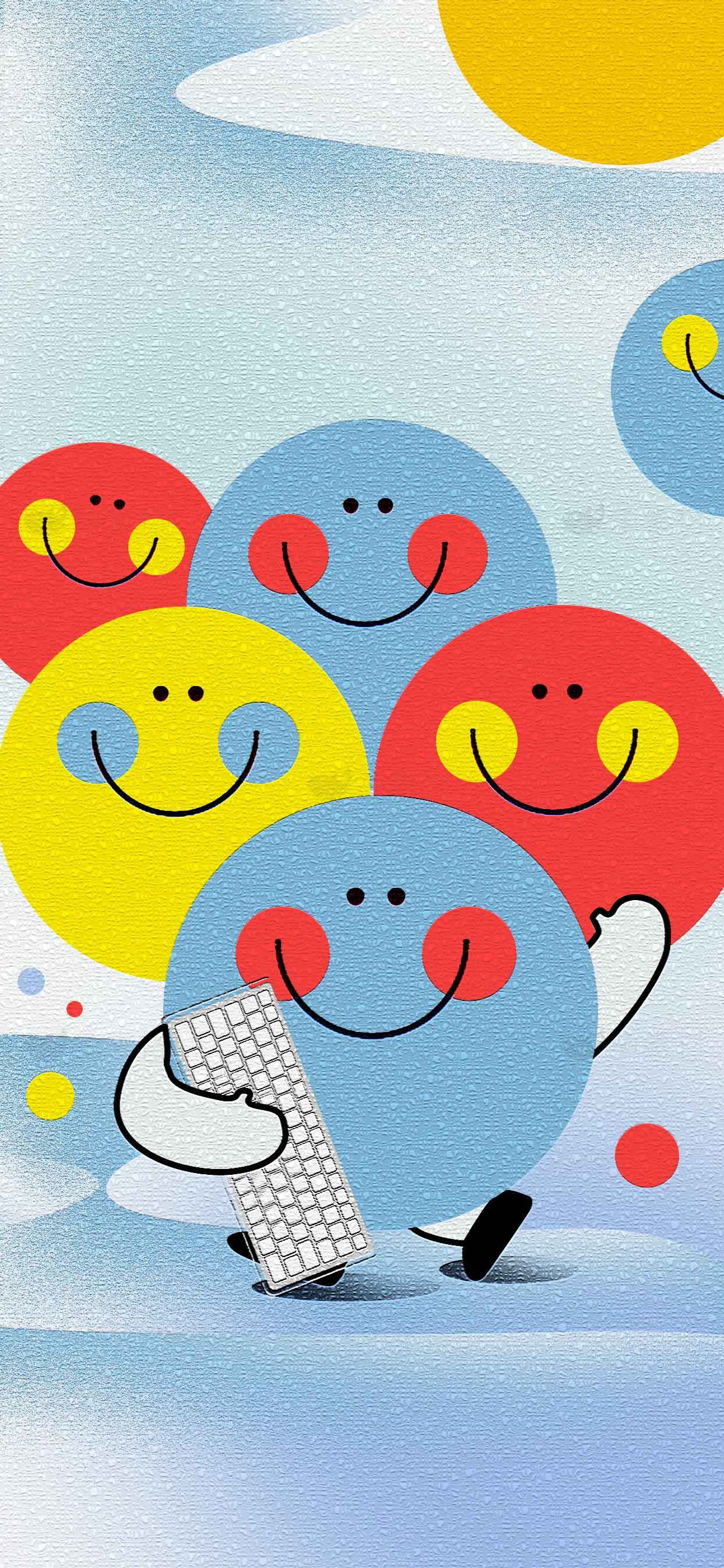 卡通笑脸创意插画设计素材