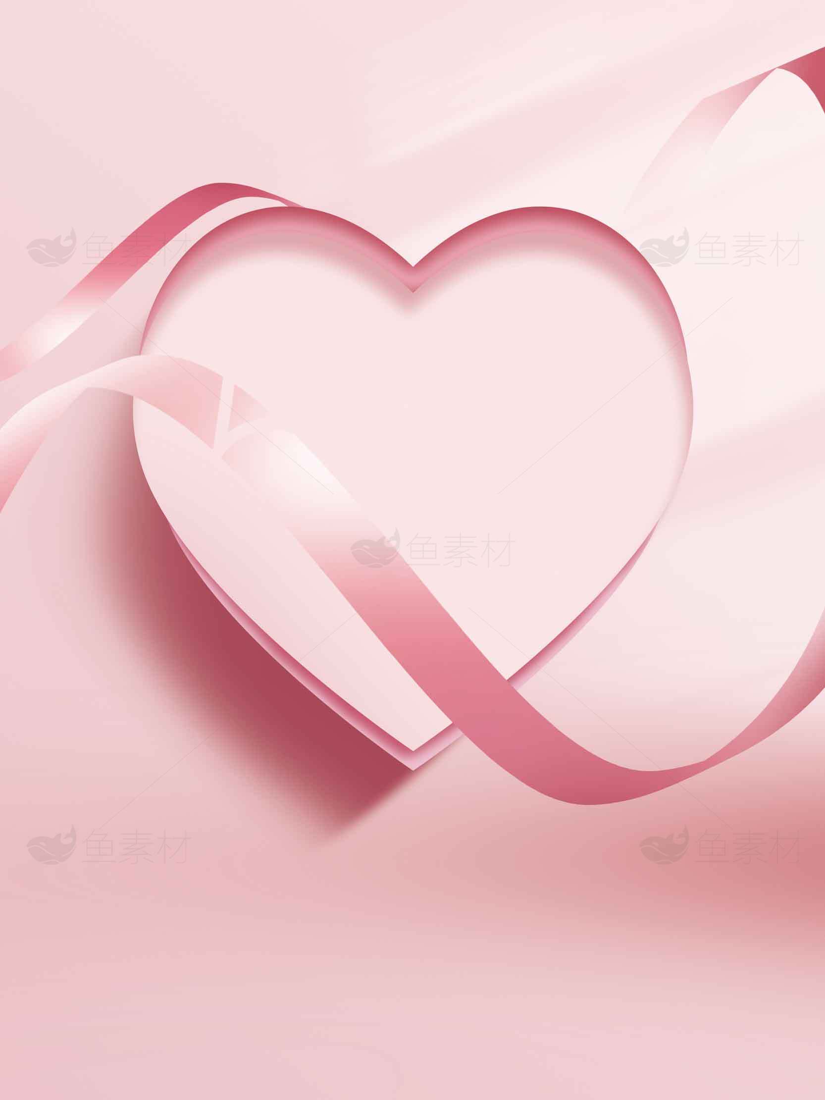 粉色浪漫爱心背景图片素材