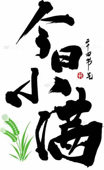 小满节气书法艺术高清图片素材