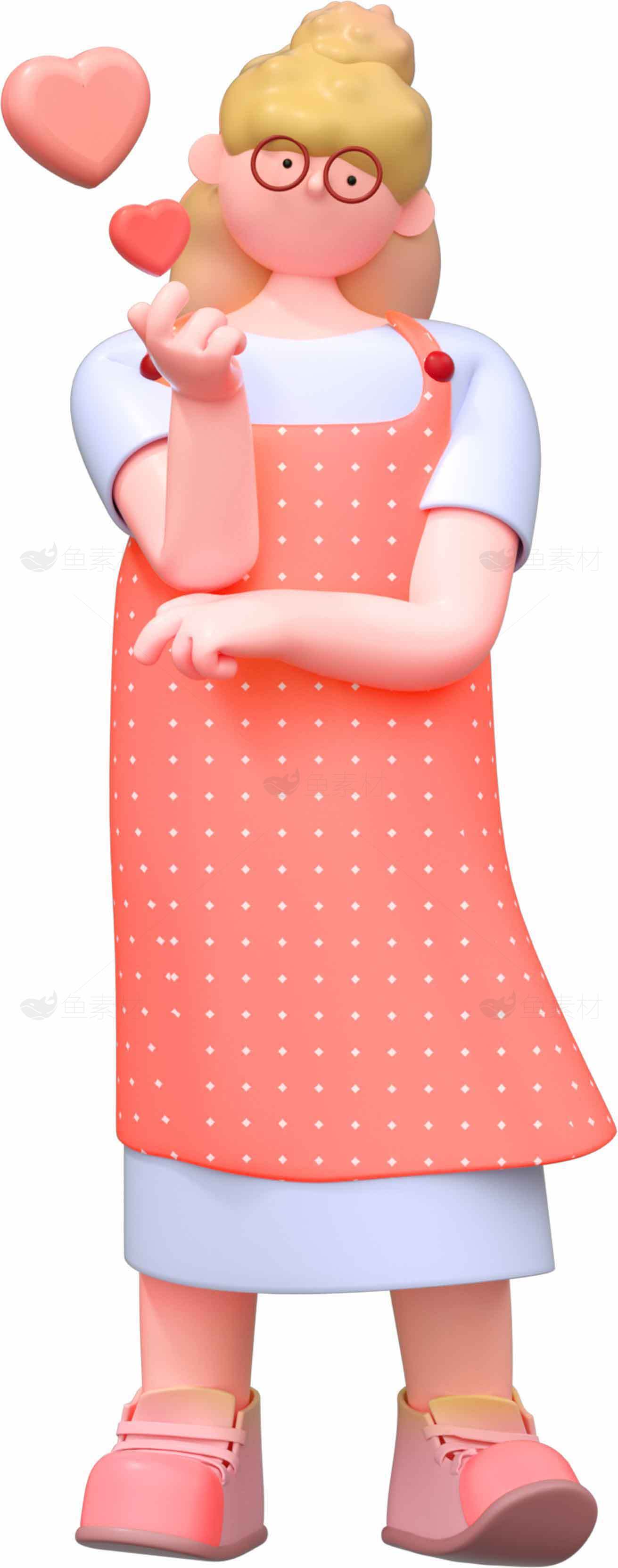 卡通风格温馨人物插画设计素材